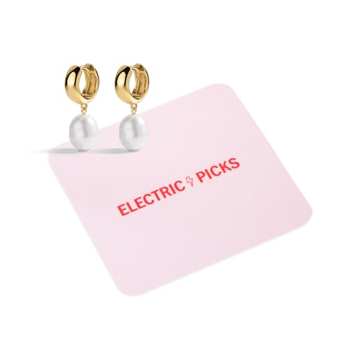 San Tropez Huggie Hoop Earrings - 14kt Gold Plated Pearl Earrings, Lightweight Earrings for Women, All Occasions - Image 7