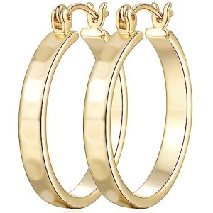 14K Gold Earrings for Women 14K Gold Hoop Earrings for Women Hoop Earrings for Womens Hoops Trendy Polished Classic Dainty Womens Earring Hoops 26mm